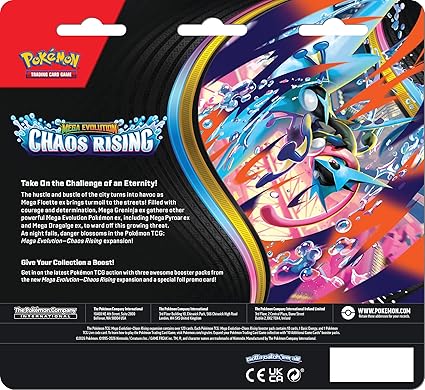 Pokémon TCG: Mega Evolution—Chaos Rising Triple Pack (1 Foil Promo Card & 3 Booster Packs)