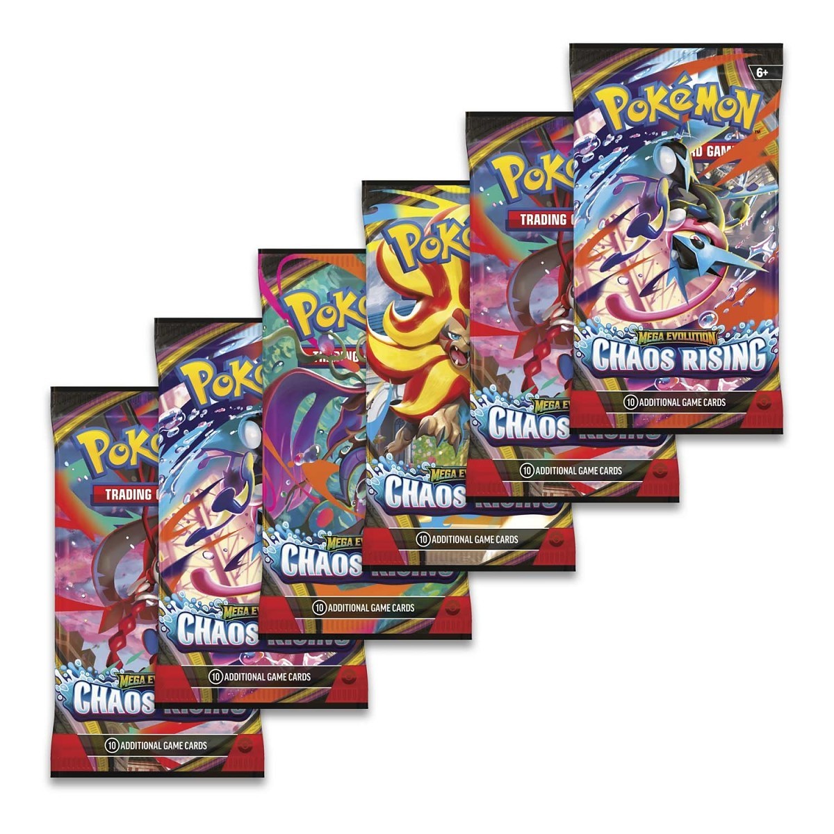 Pokémon TCG: Mega Evolution-Chaos Rising Booster Bundle (6 Packs)